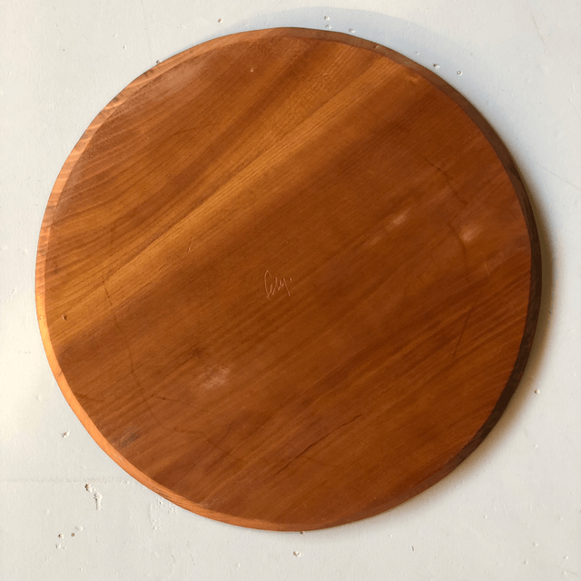 Plateau rond merisier