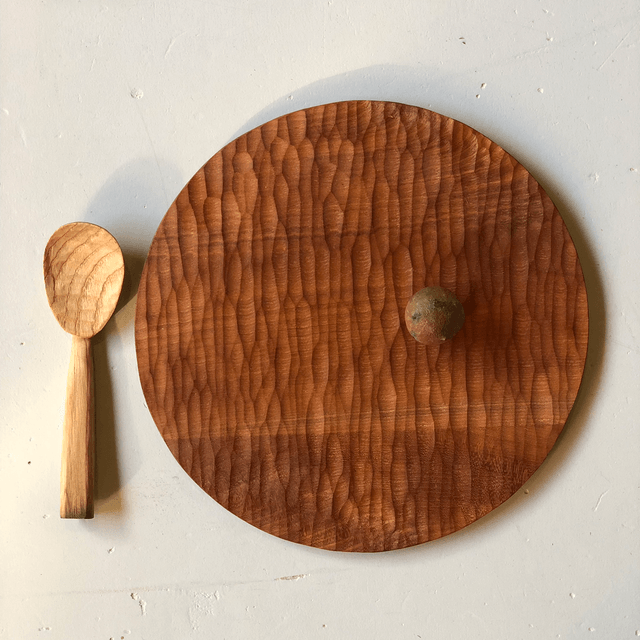Plateau rond merisier