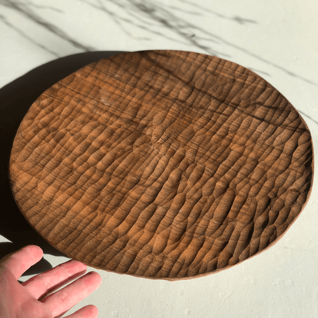 Plateau rond en noyer